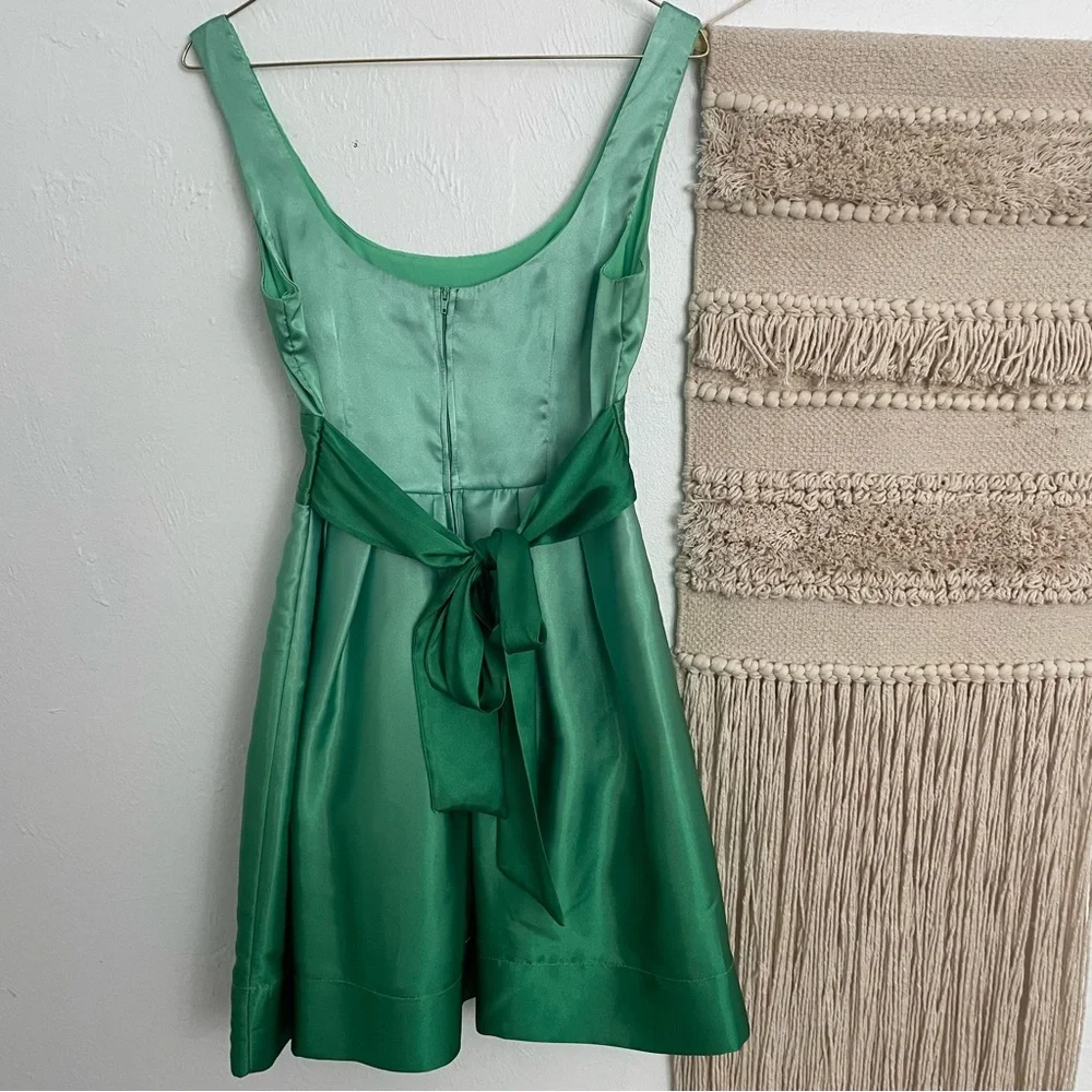 Vintage Ombré Green Tie Mini Dress - Picture 2 of 4